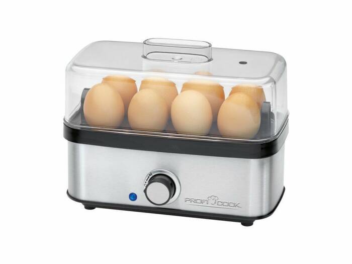 Profi Cook Βραστήρας αυγών 400W από Ανοξείδωτο ατσάλι για 8 αυγά σε Inox-Μαύρο χρώμα