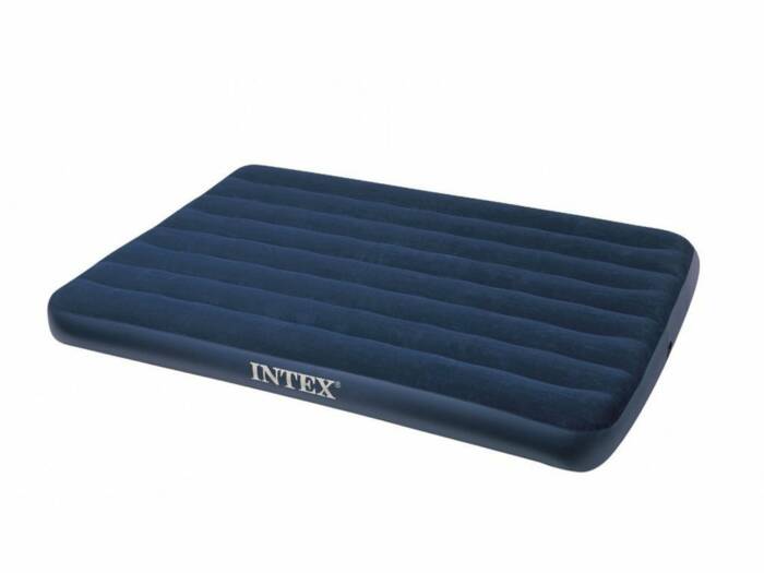 Intex Φουσκωτό Στρώμα Ύπνου Διπλό 137x191x22cm με Βελούδινη επένδυση σε Μπλε χρώμα Classic Downy Full - Intex