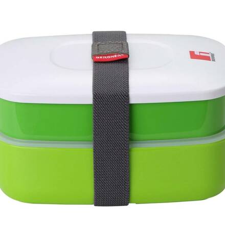 Φαγητοδοχείο Lunchbox 2 επιπέδων 1.2L με ιμάντα ασφαλείας σε πράσινο χρώμα