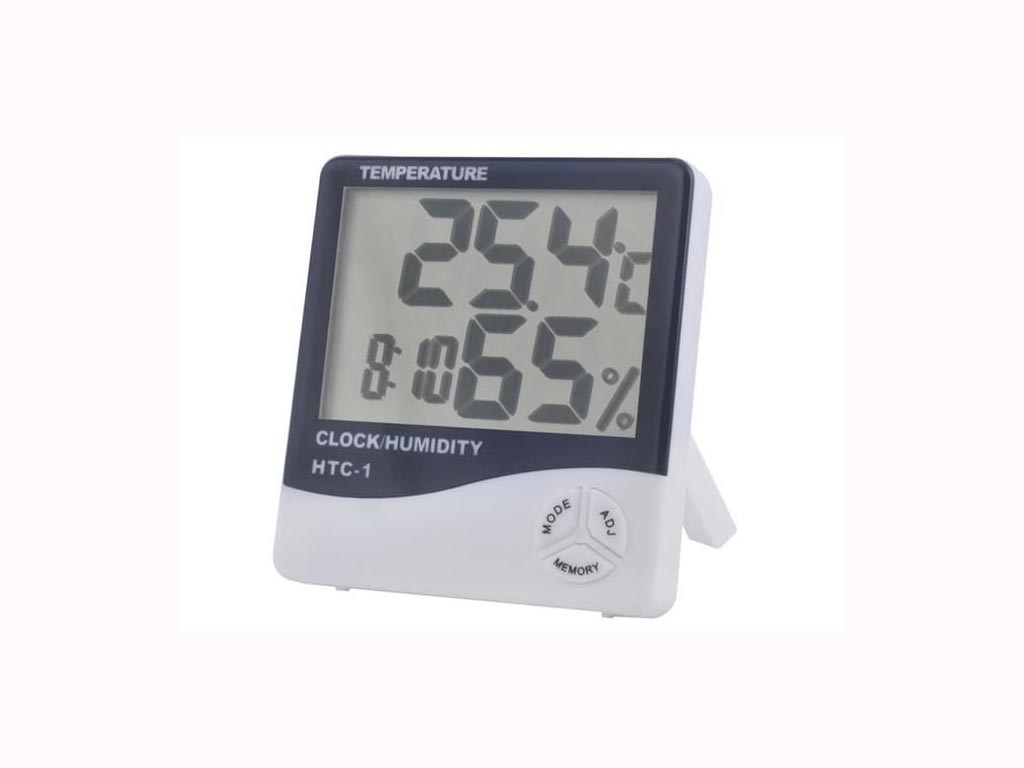 Ρολόι Ξυπνητήρι Θερμόμετρο και Μετρητής Υγρασίας 3 σε 1 με μεγάλη οθόνη και λειτουργία μνήμης